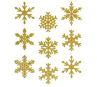AVERY Zweckform 9 Golden Snowflake Window Stickers (Self-Adhesive, Reusable, Matte, Gold, Star Pattern, Waterproof, Indoor Use, Christmas, Star Theme) 1 Sheet with 9 Stickers