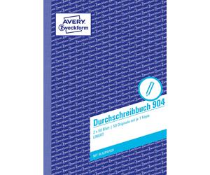 Avery Zweckform 904 Duplicate Book DIN A5 Lined Pack of 2x 50 Sheets White