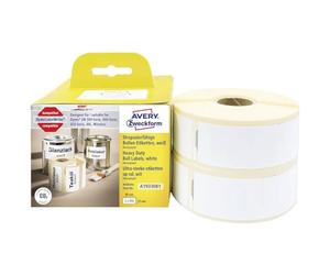 AVERY Zweckform A1933081 Dymo LabelWriter Weatherproof Labels Compatible with 1933081 25 x 89 mm 2 Rolls 700 Plastic Stickers Self-Adhesive for LW Dymo Label Printer Labelling Device