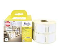 AVERY Zweckform A1933083 Weatherproof Film Labels (1,700 Waterproof Stickers, 25 x 25 mm, Dymo LabelWriter Compatible, Heavy Duty, Writeable, Permanent, Self-Adhesive) 2 Rolls, Wh