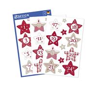 AVERY Zweckform Advent Calendar Stars (Made in Germany, Christmas Stickers, Self-Adhesive, Star Numbers 1-24, Paper, Christmas Calendar) 52890