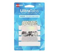 AVERY Zweckform Art. 74179 Adhesive Strips Transparent/Silver (16 Sticky Notes, 63.5 x 25.4 mm, Writeable Index Tabs Film, Post It, Removable Sticky Notes, Page Markers, Sticky Notes)