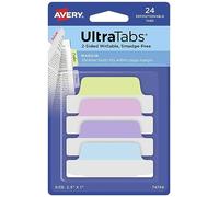 AVERY Zweckform Art. 74768 Adhesive Strips Transparent/Pastel (24 Sticky Notes, 63.5 x 25.4 mm, Writeable Index Tabs Film, Removable Sticky Notes, Page Markers, Sticky Notes)