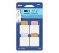 AVERY Zweckform Art. 74785 Adhesive Strips Transparent/Metallic (40 Sticky Notes, 25.4 x 38.1 mm, Writeable Index Tabs Film, Post It, Removable Sticky Notes, Page Markers, Sticky Notes)