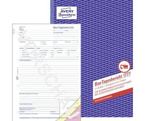 Avery Zweckform Building Daily Report Book First Second and Third Page Printed A4 3 x 40 Pages (German Text)