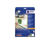 Avery Zweckform C32011-10 10 Sheets Business Cards Uncoated White 200g Suitable for Inkjet Laser Copier Flat Cut Sides