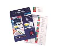 Avery Zweckform C32016-10 10 Sheets Business Cards Satinised Brilliant White recommended for Colour Laser 220 g Flat Cut Sides
