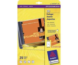 Avery Zweckform C32250-25 CD Inserts 151 x 118 mm Special Coating Micro-Perforated for Inkjet Laser Photocopier 185 g 25 Sheets
