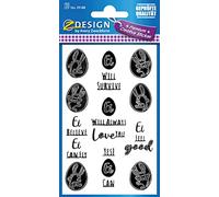 Avery Zweckform Easter Sticker 11 Sticker Art. 39188 Self-Adhesive Easter Sayings Jewellery Labels with 3D Effect Decorative Labels Black