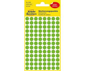 Avery Zweckform Etikett 8 mm Marking Dots Green Removable Wall Stickers - 416ST
