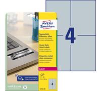 Avery Zweckform Etikett Nameplate 105x148 mm A4 L Silver 20Blatt 80ST Silver 20