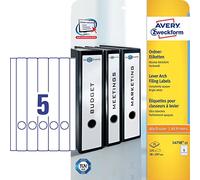 Avery Zweckform Folder Labels for Narrow Folders Long 38 x 297 mm 125 Labels White