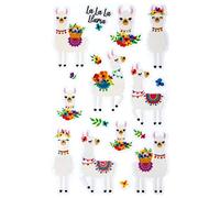 Avery Zweckform Glitter Sticker Lama 16 Stickers (Self-Adhesive Colourful Children's Stickers for Playing, Crafting, Collecting, Friend Books and Poetry Albums) 57294