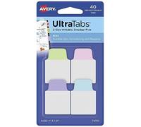 AVERY Zweckform Item 74761 Adhesive Strips Transparent/Pastel (40 Sticky Notes, 25.4 x 38.1 mm, Film Index Tabs, Removable Sticky Notes, Page Markers, Sticky Notes, Adhesive Markers)