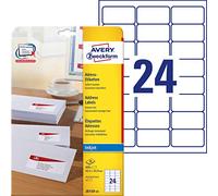 Avery Zweckform J8159-25 Address Labels 63.5 x 33.9 mm 25 Sheets with 600 Total Labels White