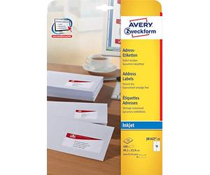 Avery Zweckform J8162-25 Address A4 Matt Paper Pack of 400 Labels 99.1 x 33.9 mm 25 Sheets White