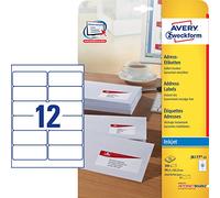 AVERY Zweckform J8177-25 Address Labels 99.1 x 42.3 mm 25 Sheets with 300 Total Labels White