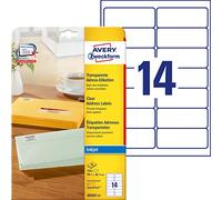 Avery Zweckform J8563-25 Transparent Address Labels 99.1 x 38.1 mm 25 Sheets