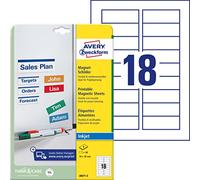 Avery Zweckform J8871 Printable Magnetic Sheets (90 Labels 78 x 28 mm Special Coating) 5 White