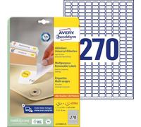 Avery L4730REV-25 Mini Multipurpose Labels Removable 17.8 x 10 mm White 25 Sheets of 270 Labels