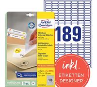 Avery Zweckform L4731REV-25 Universal Labels 25.4 x 10 mm / 25 Sheets / 4725 Labels/White