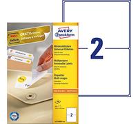 Avery Zweckform L4743REV-100 Universal Labels 100 Sheets / 200 Labels / 199.6 x