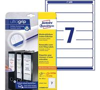 Avery Zweckform L4760REV Folder Labels A4, Removable 38 x 192 mm 20 Sheets White Pack of 140