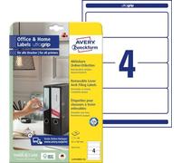 AVERY Zweckform L4761REV-10 Folder Spine Labels (40 Spine Labels with Ultragrip, 61 x 192 mm on A4, Removable, Wide/Short, Self-Adhesive, Opaque, Ideal for Home Office) 10 Sheets, White