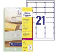 AVERY Zweckform L4770-25 Address Labels Printable Self-Adhesive for C6 Envelopes + Deutsche Post Internet Mark 1000 Labels Transparent 25 Sheets Format 63,5 x 38,1 mm Transparent