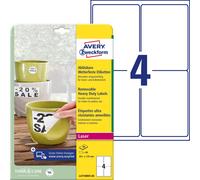 Avery Zweckform L4773-100 Weatherproof Film Label 80 Stück, 99,1 x 139 mm weiß W