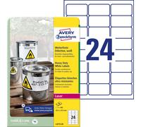 Avery Zweckform L4773-20 Heavy Duty White Labels 63,5 x 33,9 mm Weather-Resistan