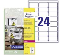 Avery Zweckform L4773-20 Heavy Duty White Labels 63,5 x 33,9 mm Weather-Resistan