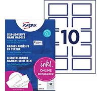 AVERY Zweckform L4787-20 Badge Labels 80 x 50 mm White Blue Rectangular 20 Sheets of 10 Labels
