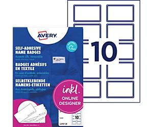 AVERY Zweckform L4787-20 Badge Labels 80 x 50 mm White Blue Rectangular 20 Sheets of 10 Labels