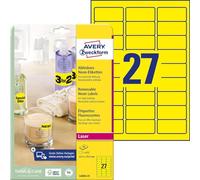 Avery Zweckform L6004-25 Labels 63.5 x 29.6 mm Pack of 675 Neon Yellow