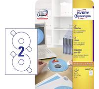 Avery Zweckform L6015-25 CD Labels ClassicSize Diameter 117 for Opaque Labelling