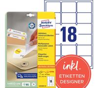 Avery Zweckform L6025REV-25 Removable Product Labels for Small Quantities 63.5 x