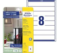 Avery Zweckform L6060-25 A4 Folder Labels, 200 Pieces, Opaque 192 x 34 mm, White 80 Labels 10 Blatt