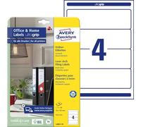 Avery Zweckform L6061-25 Folder Labels (A4,100 Pieces, Opaque, 192 x 59 mm) White 40 Labels 10 Blatt