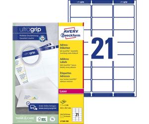 Avery Zweckform L7160-100 Address Labels 63.5 x 38.1 mm for C6 Envelopes 100 She