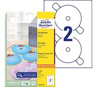 Avery Zweckform L7676 25 A4 Pack of 50 CD Labels Diameter 117 mm 25 Sheets White
