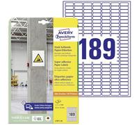 Avery Zweckform L7871 Adhesive Labels 25.4 x 10 MM, 20 Sheets/3780 Labels/White