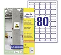 AVERY Zweckform L7872-20 Strong Adhesive Labels (1,600 Stickers, 35.6 x 16.9 mm on A4, Extremely Strong Self-Adhesive, Even for Difficult Surfaces, Printable Power Adhesive Labels), 20 Sheets, White