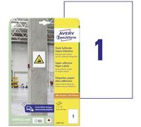 AVERY Zweckform L7877-20 Strong Adhesive Labels (20 Stickers, 210 x 297 mm on A4, Extremely Strong Self-Adhesive, Even for Difficult Surfaces, Printable Power Adhesive Labels), 20 Sheets, White