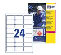 Avery Zweckform L7912 10 Ultra Poly Film Labels (63.5 x 33.9 mm 10 Sheets White (Pack of 240)