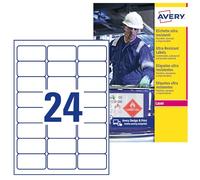Avery Zweckform L7912 10 Ultra Poly Film Labels (63.5 x 33.9 mm 10 Sheets White (Pack of 240)