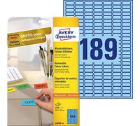 Avery Zweckform Labels 25.4 x 10 mm Removable Inkjet/Laser/Copier Blue