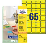 Avery Zweckform Labels 38.1 x 21.2 mm Removable for Inkjet/Laser/Copier Yellow