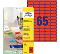 Avery Zweckform Labels 38.1 x 21.2 mm Removable Red