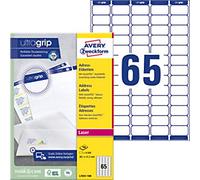 AVERY Zweckform Laser Label UltraGrip Adhesive A4 White 38.1 x 21.2 mm 100 Sheets of 65 Labels